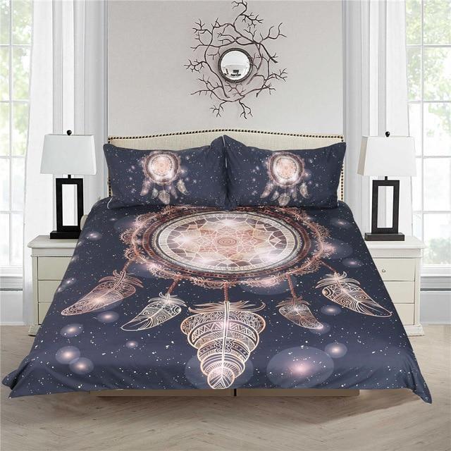 Dreamcatcher Twin Full Queen King Galaxy Golden Print Bohemian Bedclothes 3d Luxury3D Customized Duvet Cover Bedding Sets