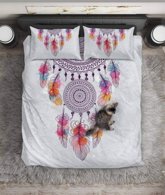 Dreamcatcher Watercolor Feathers ART HOP 3D Customized Duvet Cover Bedding Sets