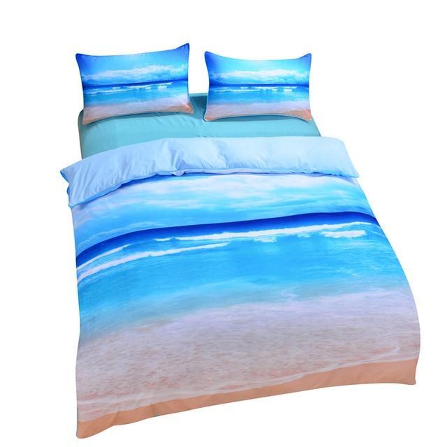 Dropship Beach Ocean Home Textiles Hot 3D Print Queen King Home Bedclothes3D Customized Duvet Cover Bedding Sets