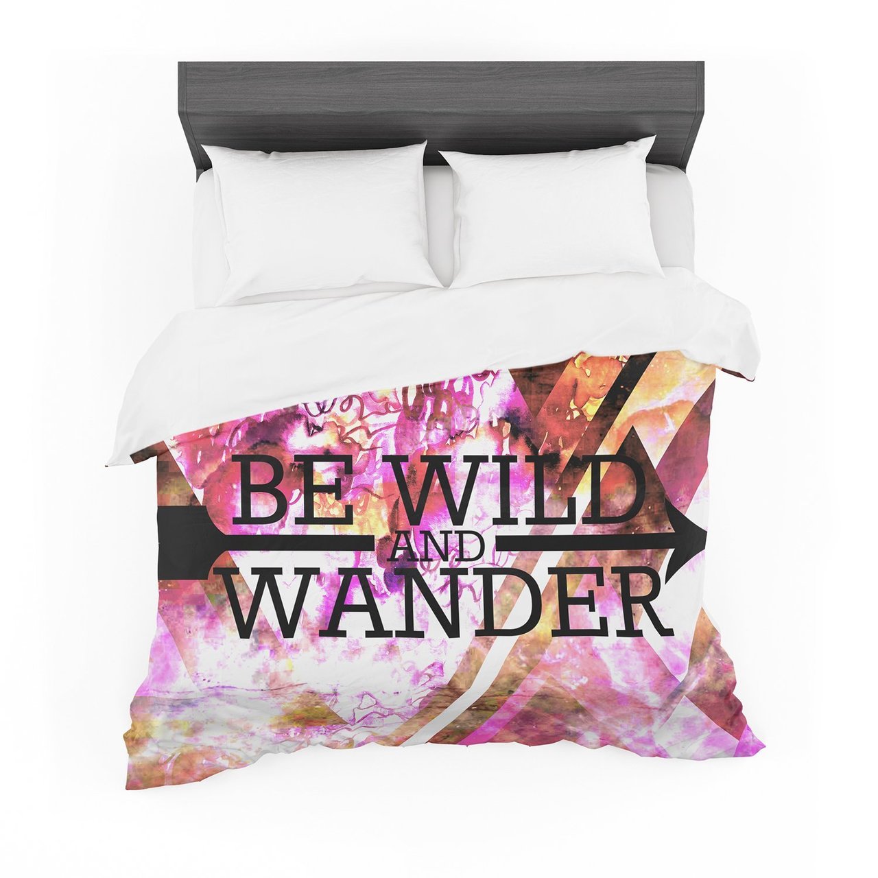 Ebi Emporium ‘Be Wild and Wander’ Pink Featherweight3D Customized Duvet Cover Bedding Sets