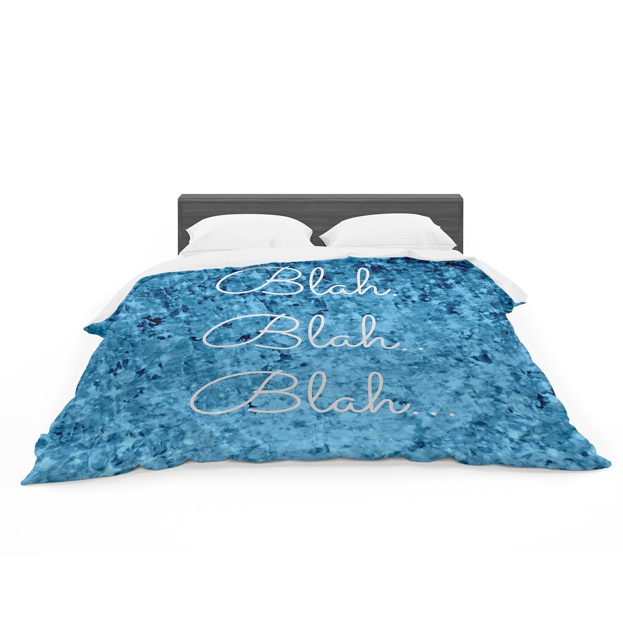 Ebi Emporium ‘Blah Blah Blah’ Blue Glitter Featherweight3D Customized Duvet Cover Bedding Sets
