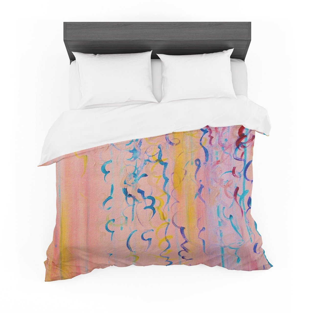 Ebi Emporium ‘Cotton Candy Whispers’ Pink Painting Featherweight3D Customized Duvet Cover Bedding Sets
