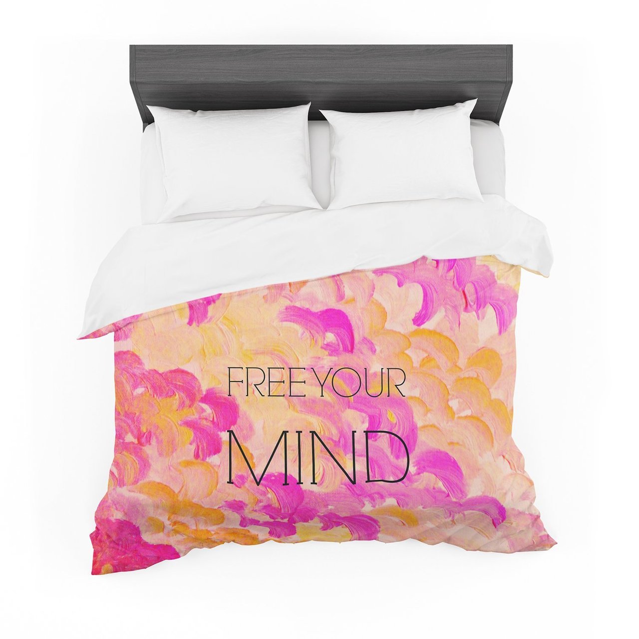 Ebi Emporium ‘Free Your Mind Pink’ Pink Orange Featherweight3D Customized Duvet Cover Bedding Sets