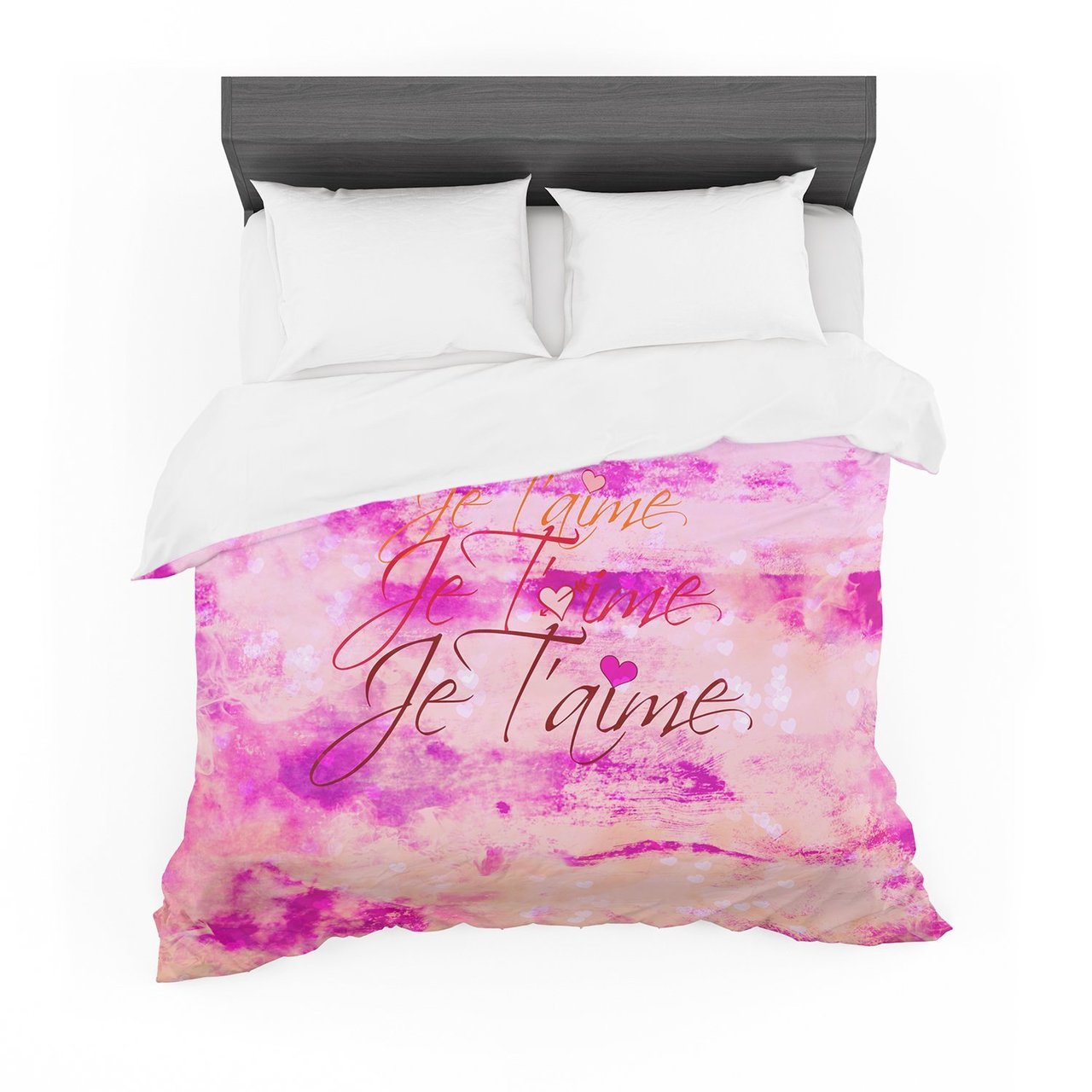 Ebi Emporium ‘Je T’aime’ Pastel Grundge Featherweight3D Customized Duvet Cover Bedding Sets
