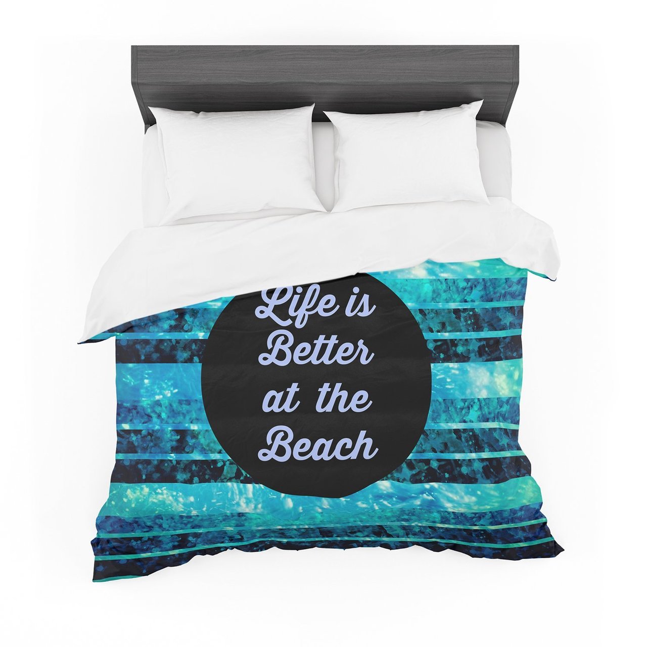 Ebi Emporium ‘Life is Better at the Beach’ Blue Aqua Featherweight3D Customized Duvet Cover Bedding Sets