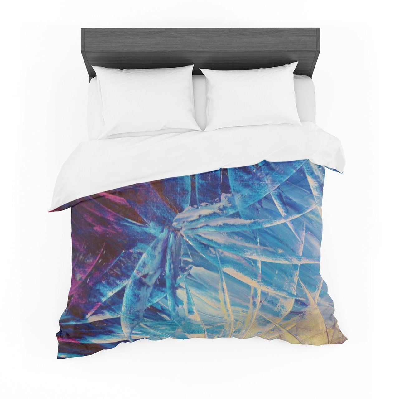 Ebi Emporium ‘Night Flowers’ Blue White Featherweight3D Customized Duvet Cover Bedding Sets