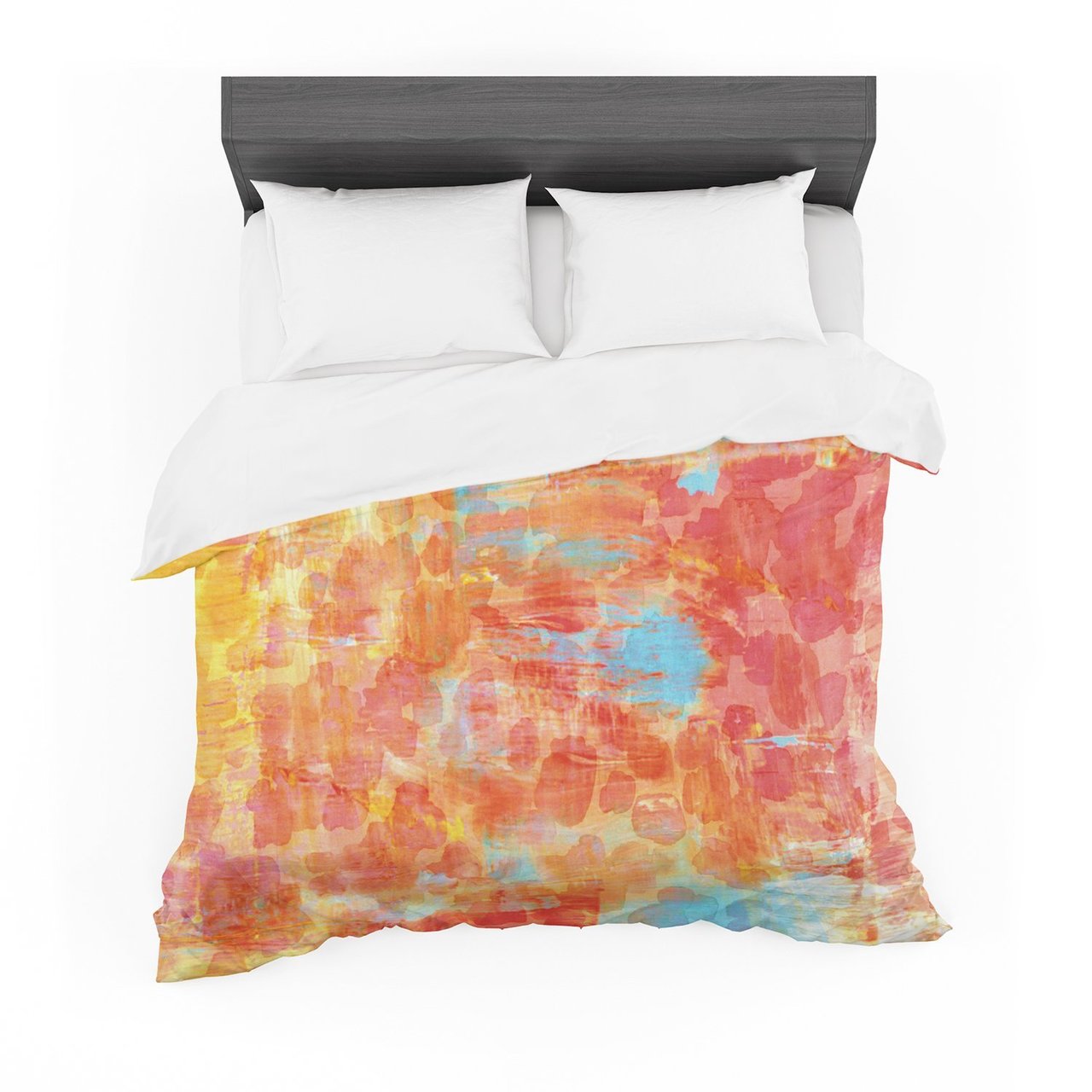 Ebi Emporium ‘Pastel Jungle’ Orange Red Featherweight3D Customized Duvet Cover Bedding Sets