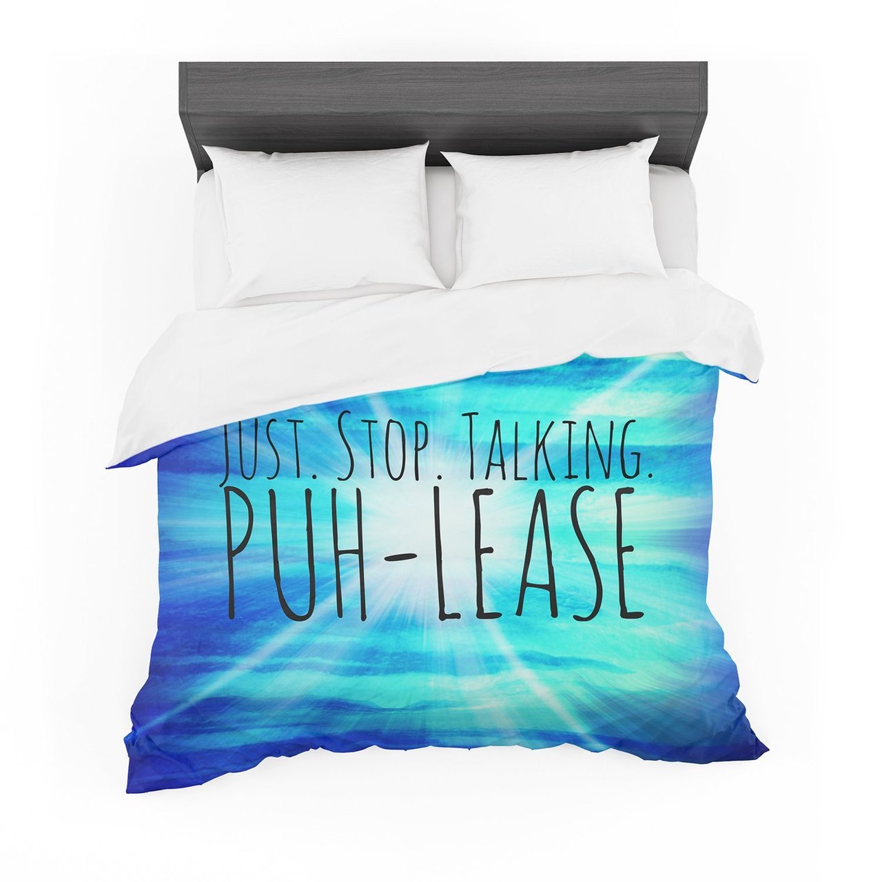 Ebi Emporium ‘Puhlease’ Blue Aqua Featherweight3D Customized Duvet Cover Bedding Sets