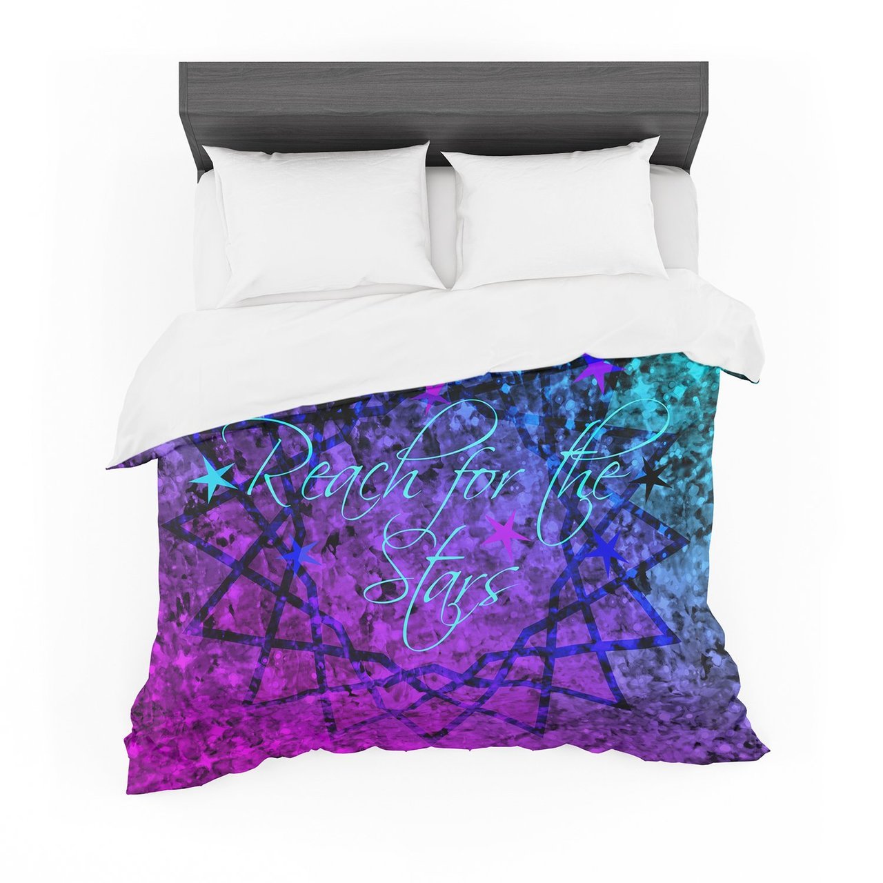 Ebi Emporium ‘Reach For Thetars’ Pink Teal Featherweight3D Customized Duvet Cover Bedding Sets