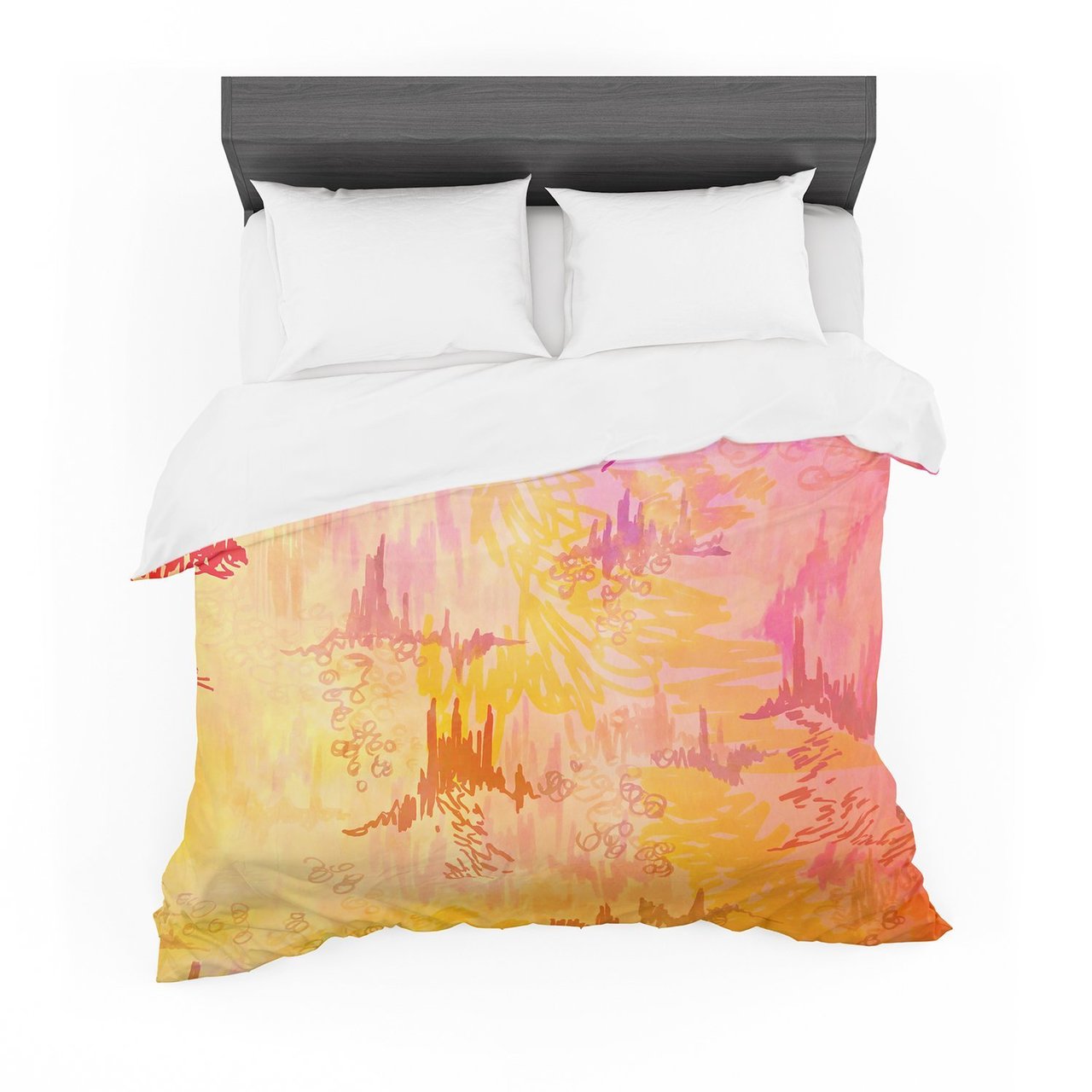 Ebi Emporium ‘Sky Risers II’ Pink Yellow Featherweight3D Customized Duvet Cover Bedding Sets