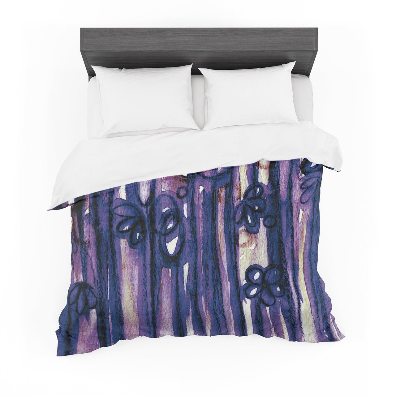 Ebi Emporium ‘Winter Garden in Violet’ Purple Featherweight3D Customized Duvet Cover Bedding Sets