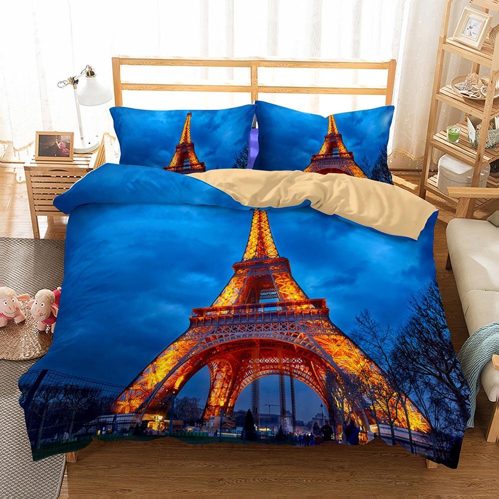 Eiffel Tower At Night 3D Customized Duvet Cover Bedding Sets