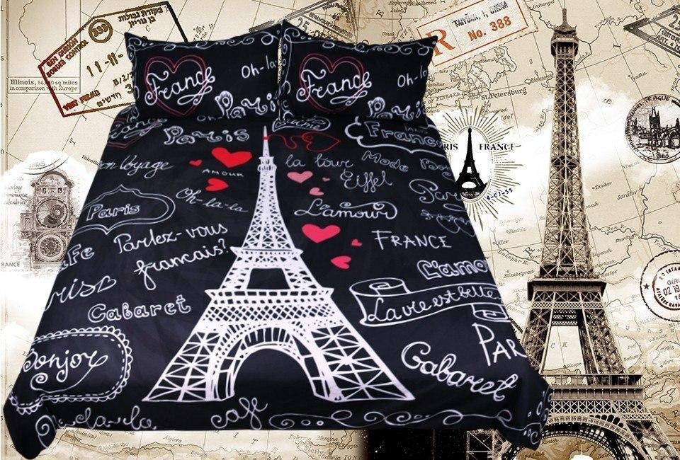 Eiffel Tower Paris ART HOP 3D Customized Duvet Cover Bedding Sets