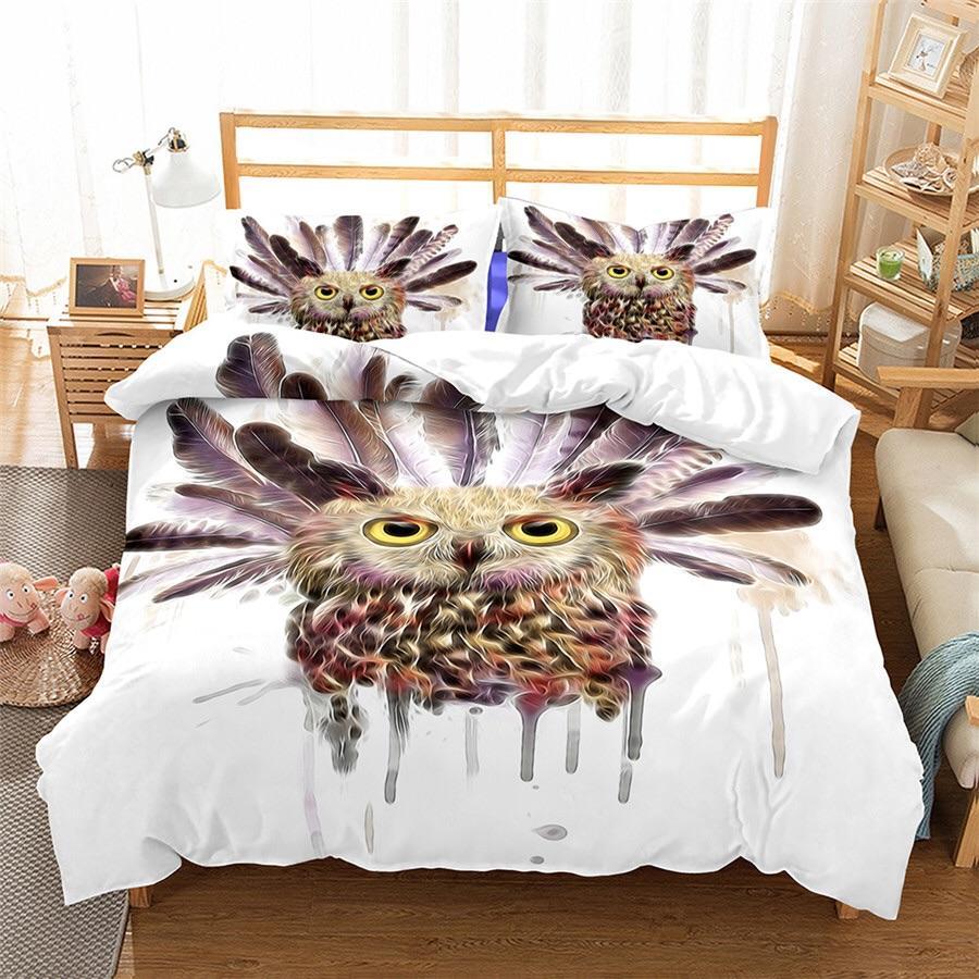 Electric Owl 3D Customized Duvet Cover Bedding Sets