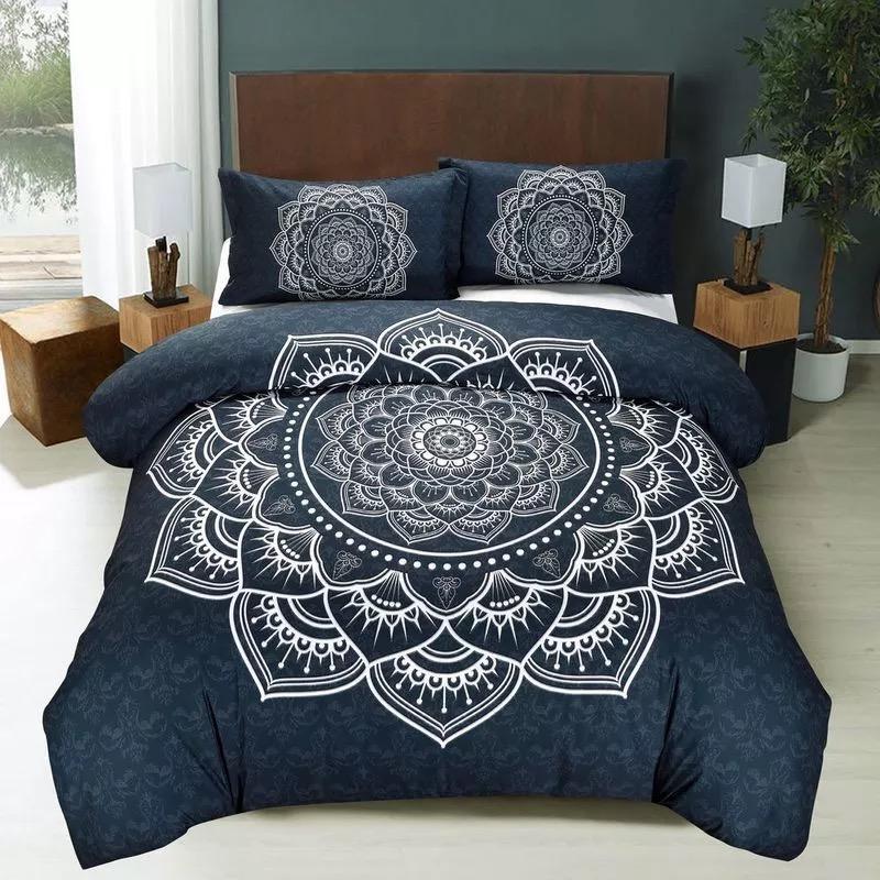 Elegant Blue & White Mandala 3D Customized Duvet Cover Bedding Sets