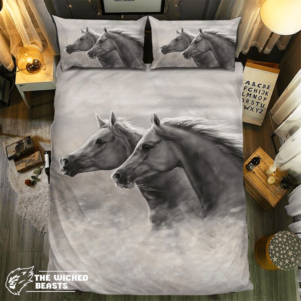 Elegant Horse Duo 092073D Customized Duvet Cover Bedding Sets