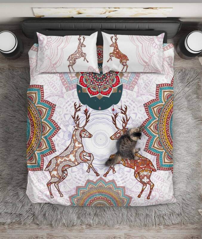 Elk iblings With Mandala ART HOP 3D Customized Duvet Cover Bedding Sets