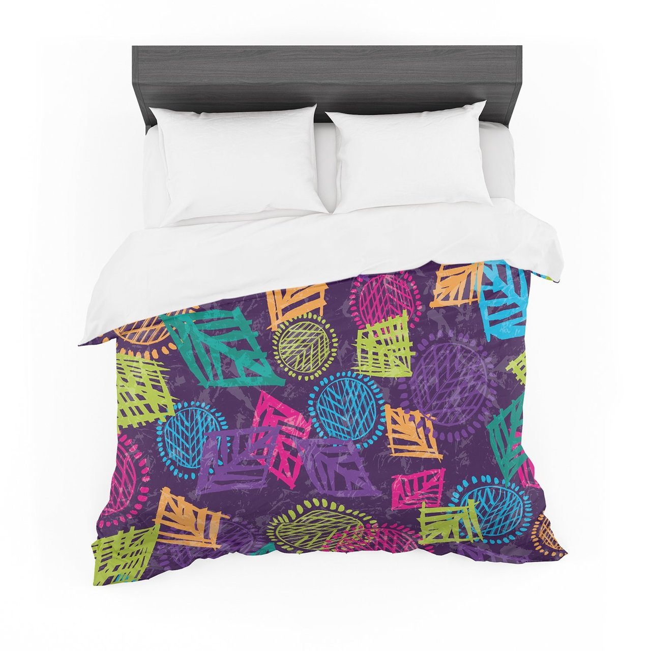 Emine Ortega ‘African Beat Purple’ Cotton3D Customized Duvet Cover Bedding Sets