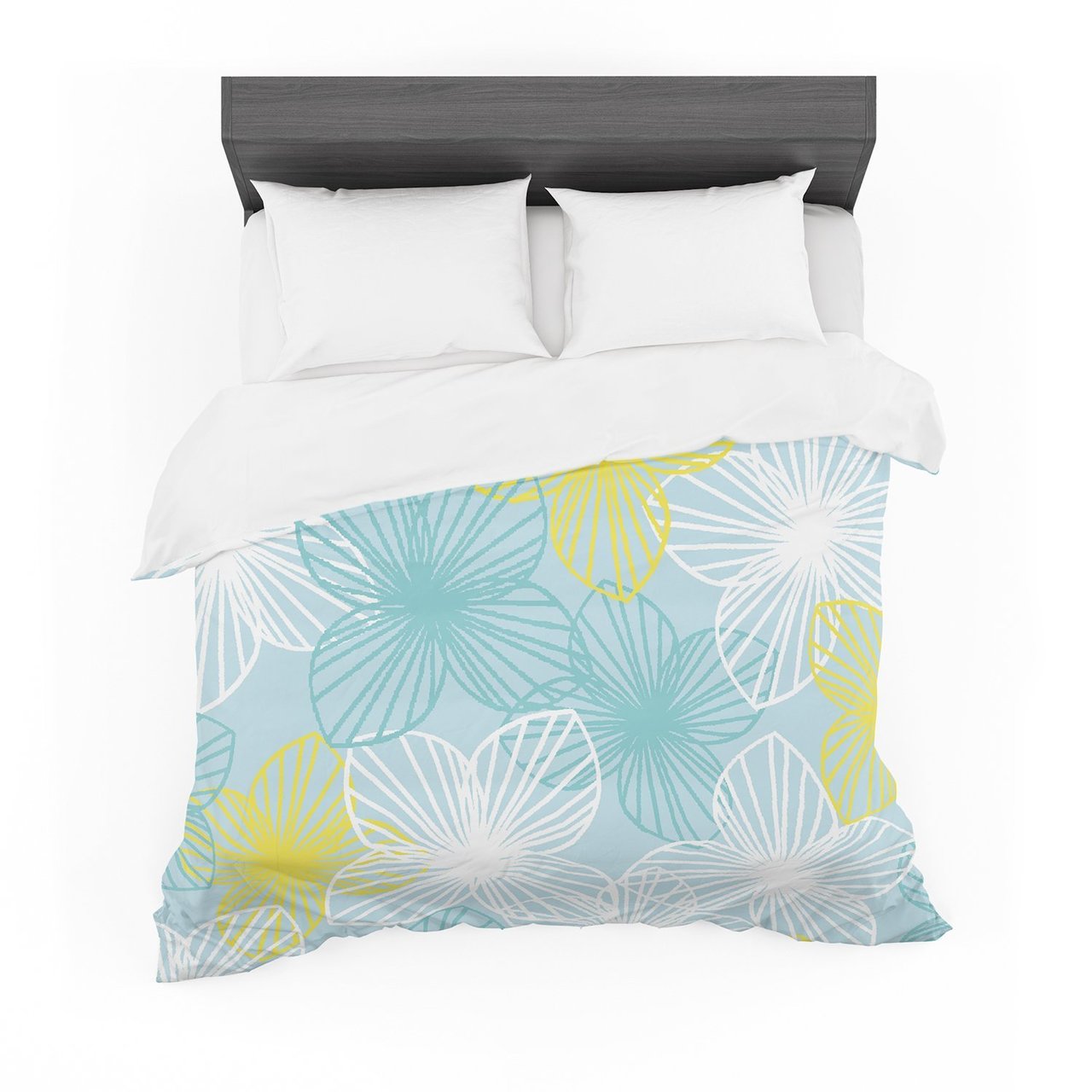 Emine Ortega ‘Aquaunshine’ Blue Teal Featherweight3D Customized Duvet Cover Bedding Sets