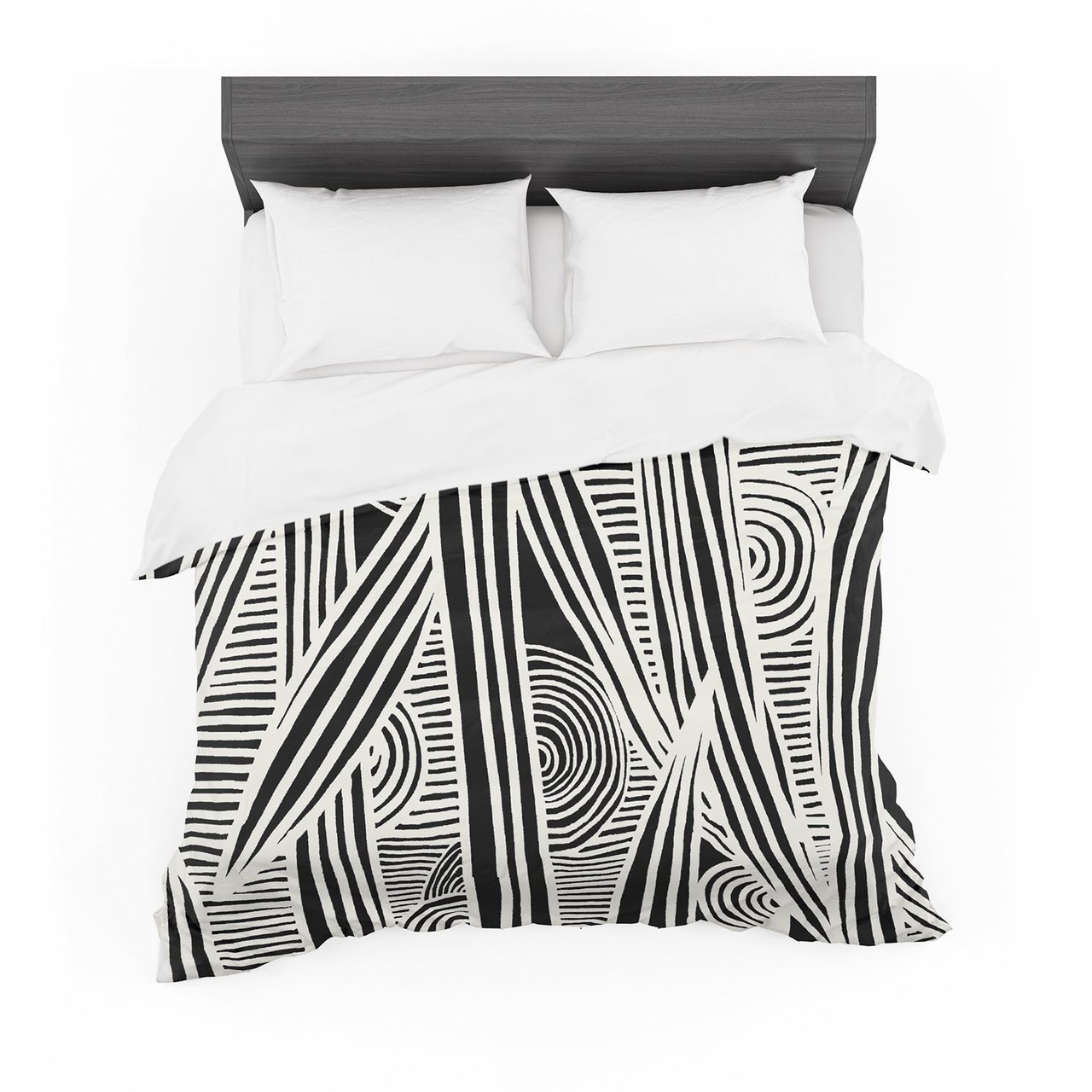 Emine Ortega ‘Graphique Black’ Featherweight3D Customized Duvet Cover Bedding Sets