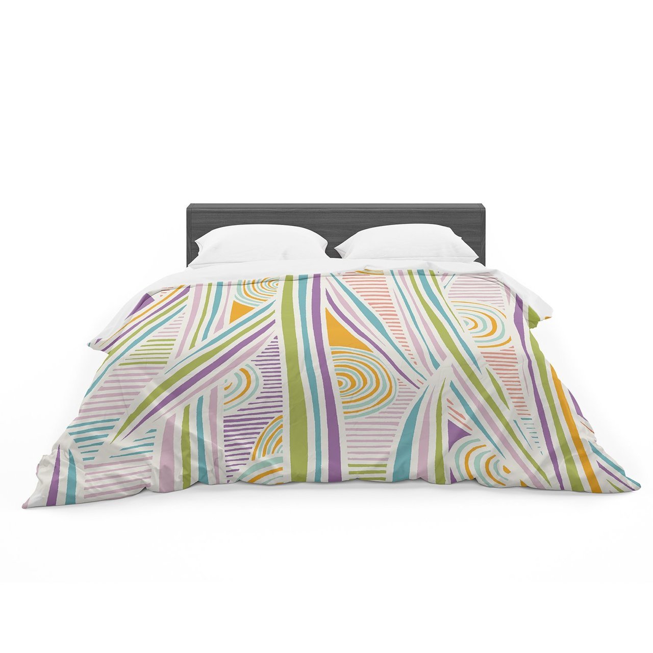 Emine Ortega ‘Graphique White’ Featherweight3D Customized Duvet Cover Bedding Sets