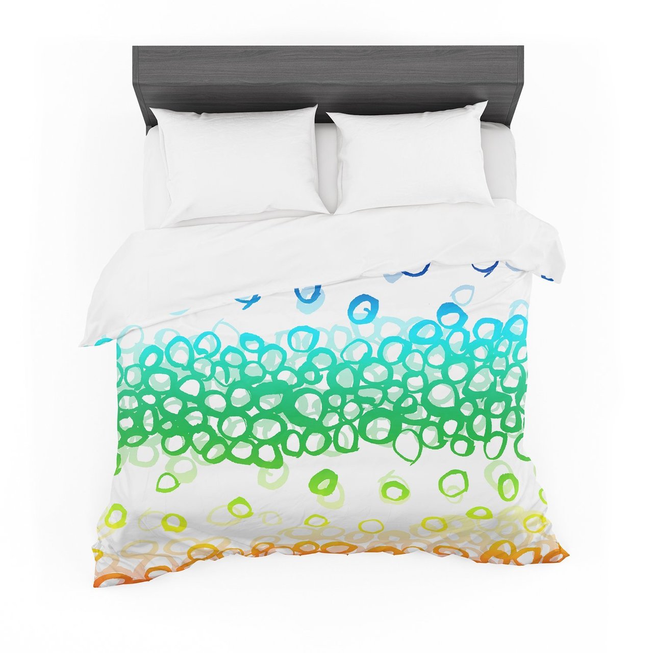 Emine Ortega ‘Pebble Row’ Teal Green Featherweight3D Customized Duvet Cover Bedding Sets