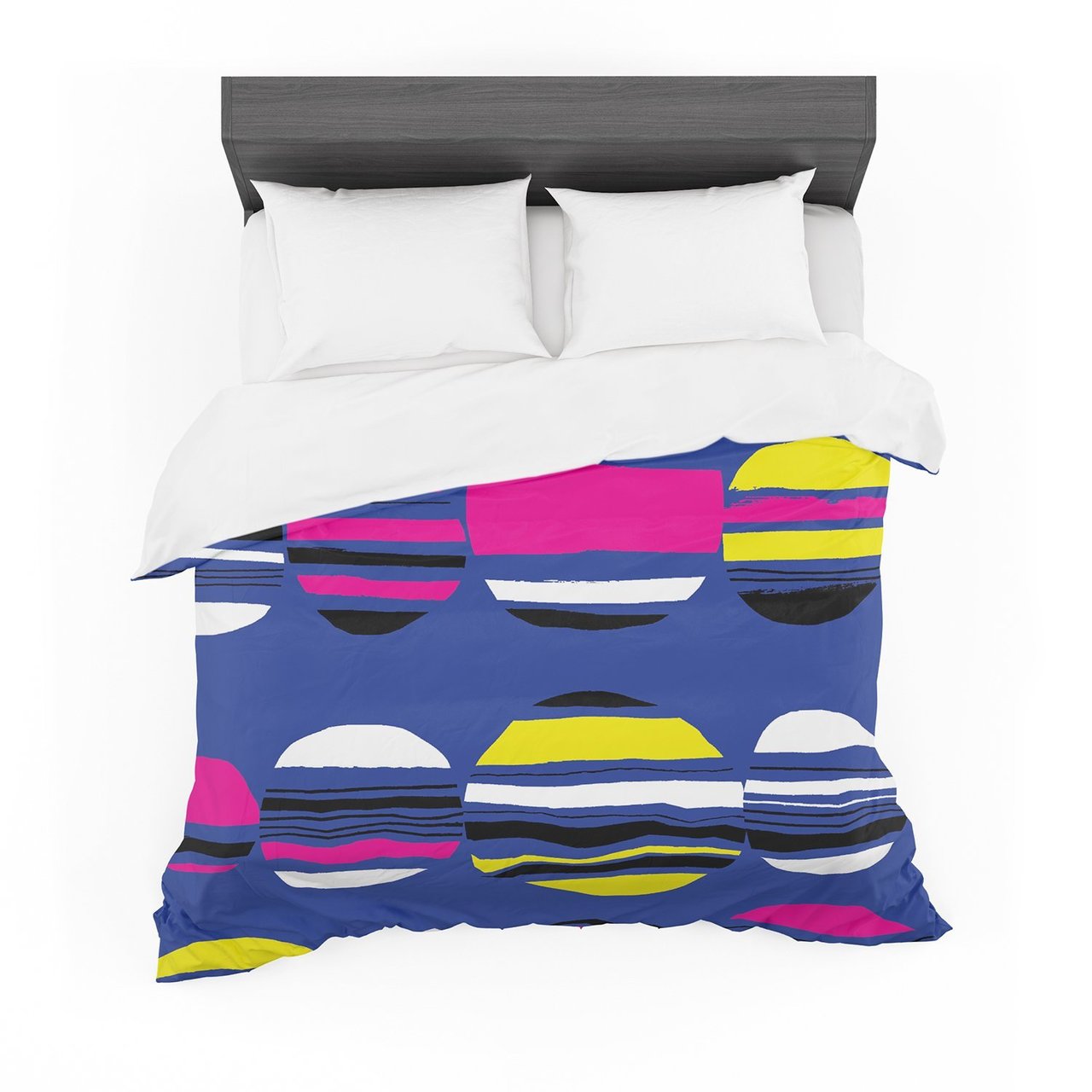 Emine Ortega ‘Retro Circles Cobalt’ Featherweight3D Customized Duvet Cover Bedding Sets
