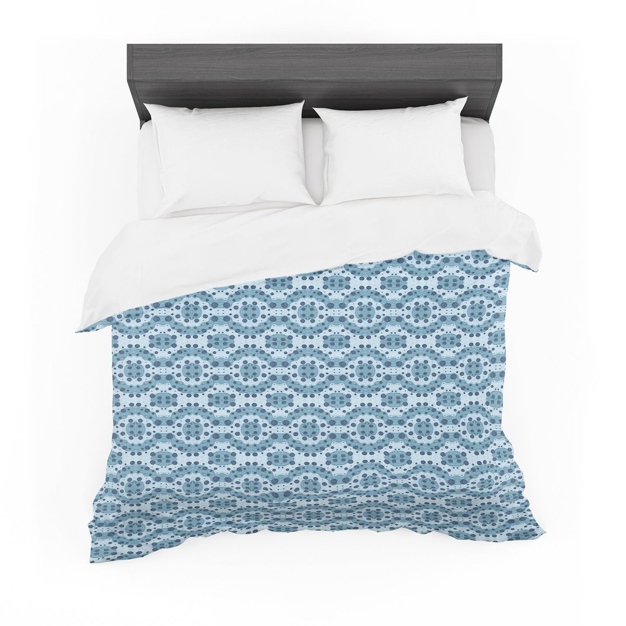 Empire Ruhl ‘Blue Circle Abstract’ Navy Geometric Featherweight3D Customized Duvet Cover Bedding Sets