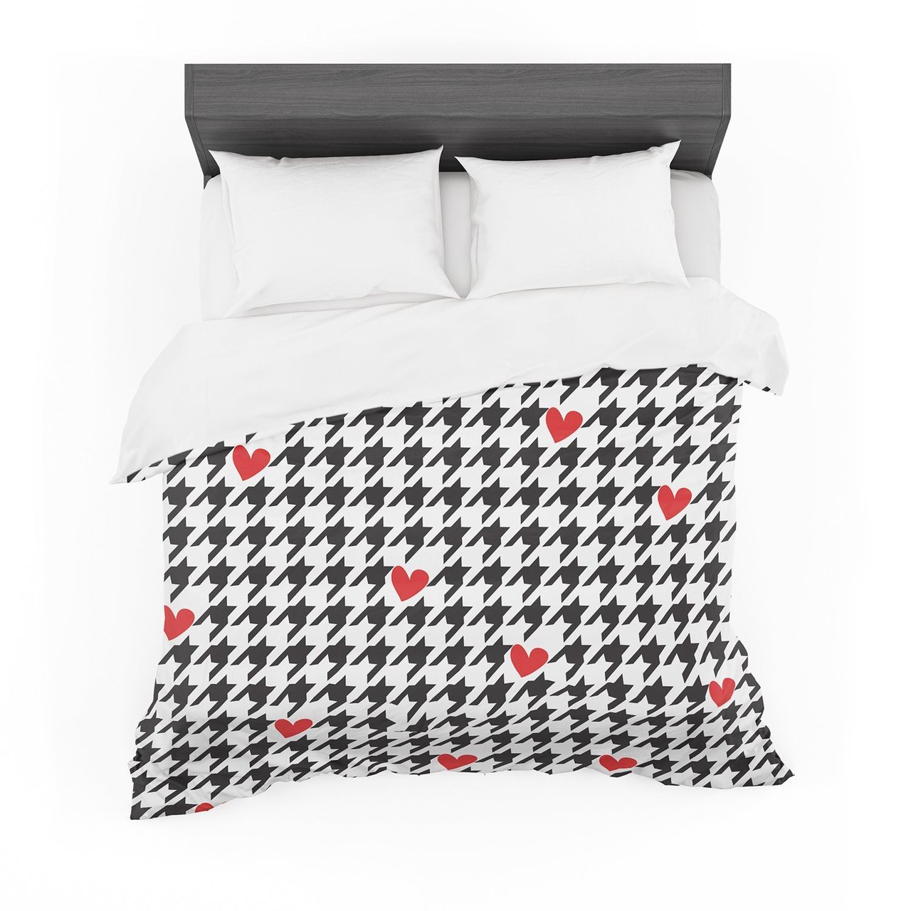 Empire Ruhl ‘Spacey Houndstooth Heart’ Featherweight3D Customized Duvet Cover Bedding Sets