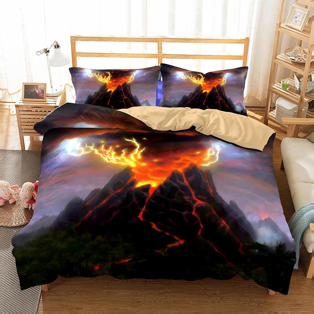 Erupting Volcano 3D Customized Duvet Cover Bedding Sets