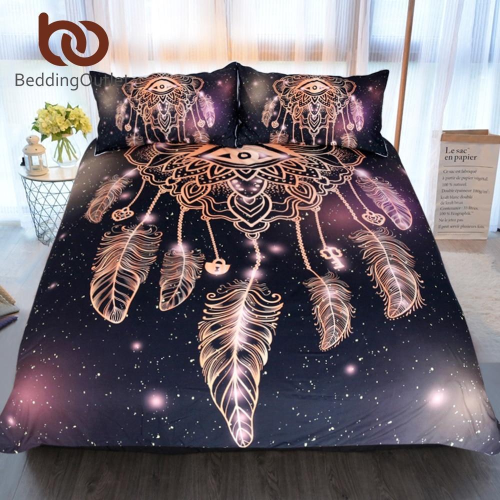 Eye Dreamcatcher Kingize Luxury Galaxy Golden Print Bohemian Bedclothes 3d Universe 3D Customized Duvet Cover Bedding Sets