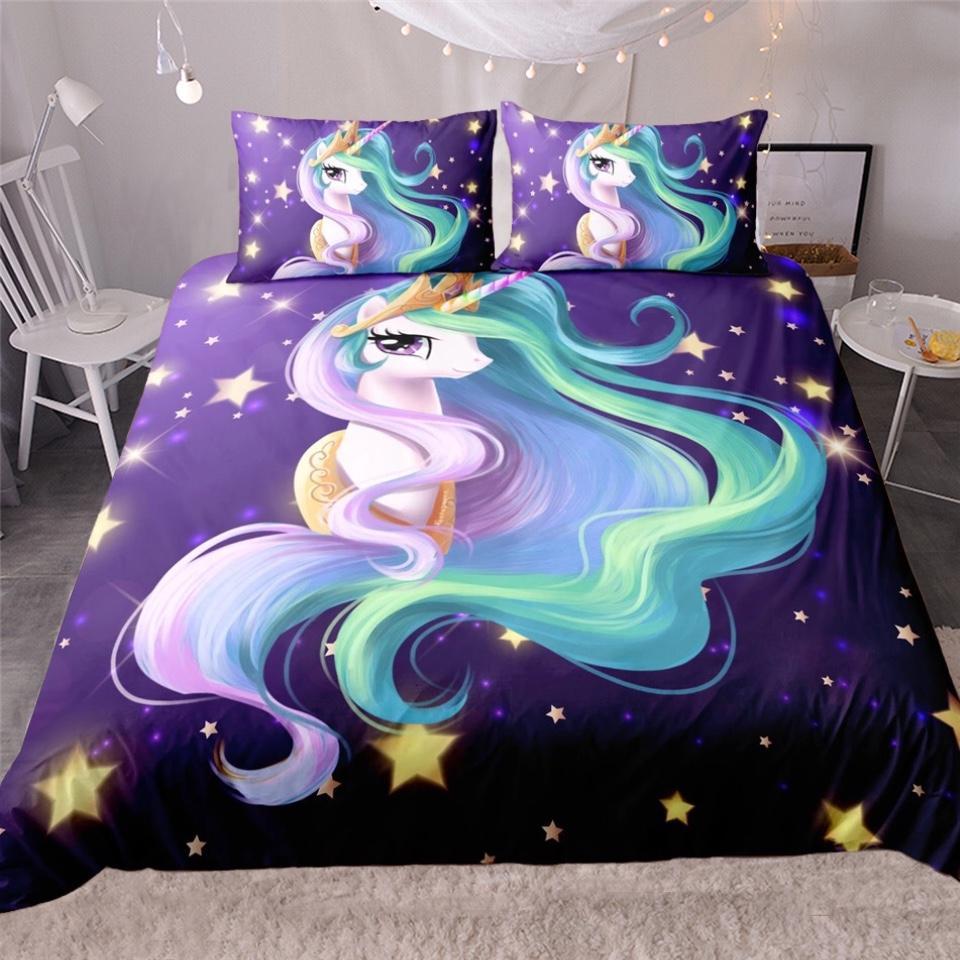 Fairytale Rainbow Unicorn 3D Customized Duvet Cover Bedding Sets