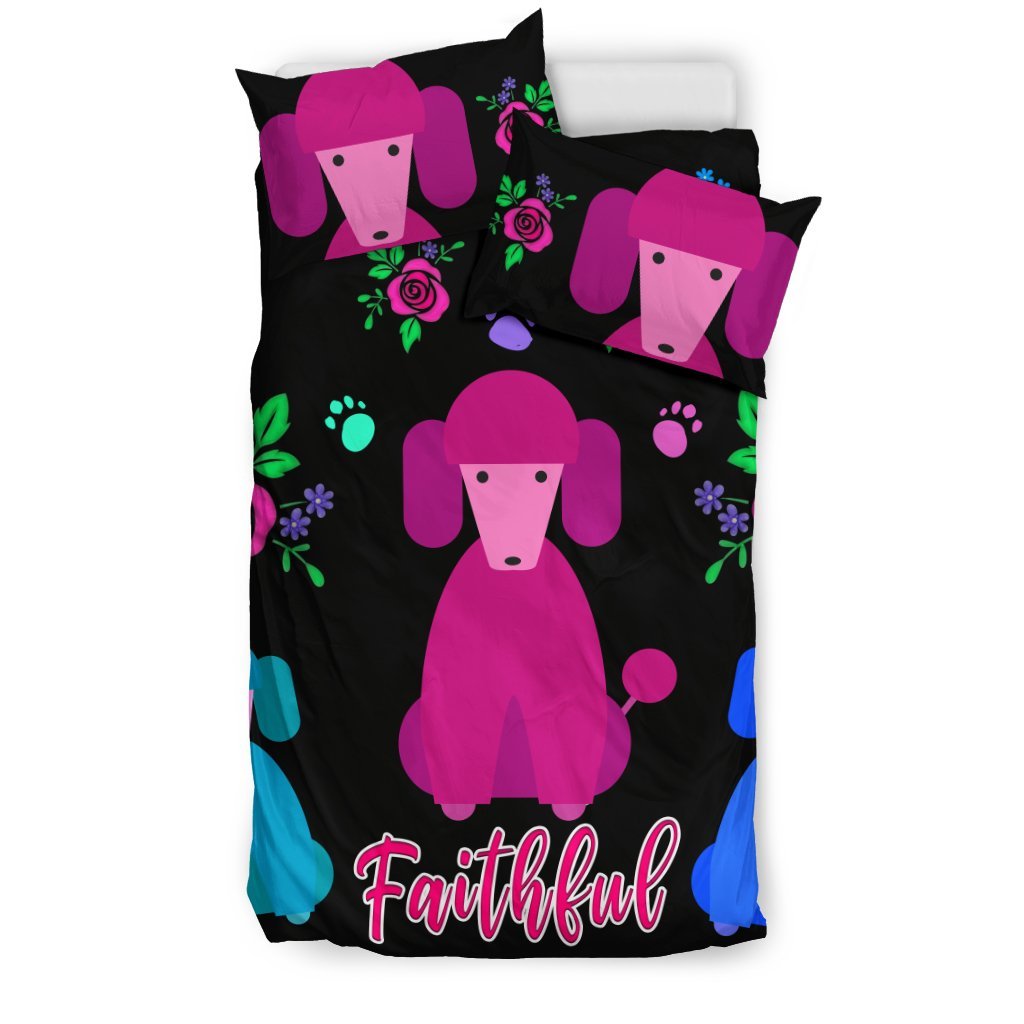 Faithful Poodles Cute Dog Poodle Dogs 3D Customized Duvet Cover Bedding Sets
