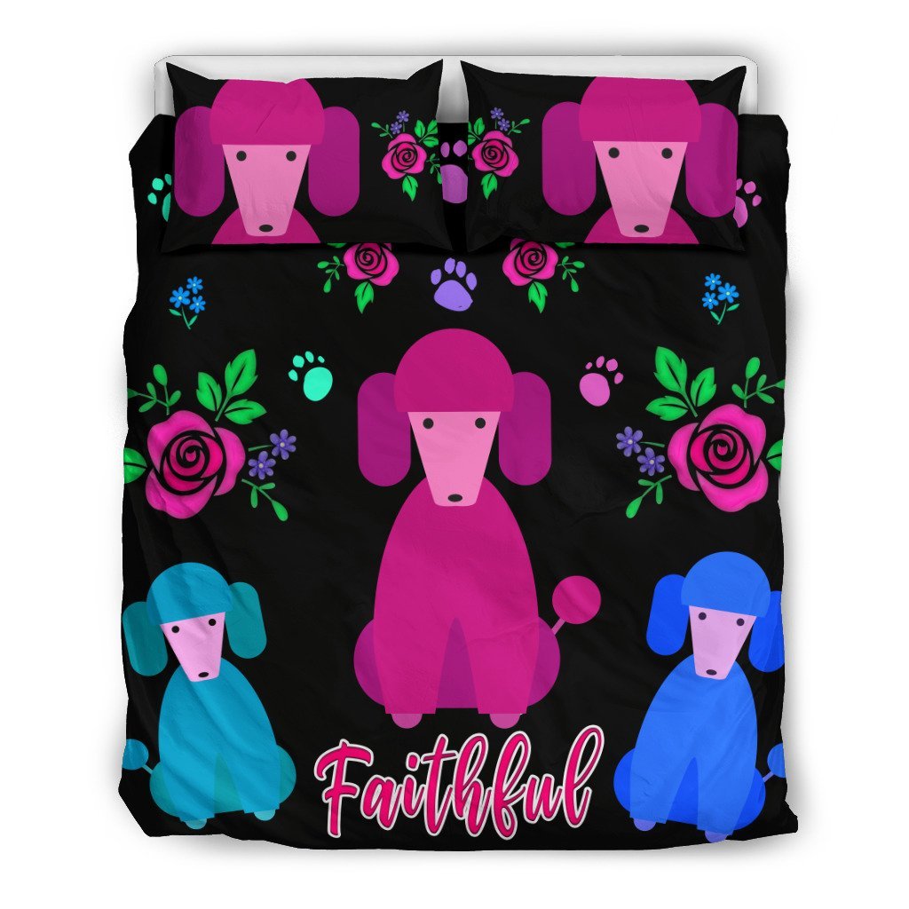 Faithful Poodles Cute Dog Poodle Dogs 3D Customized Duvet Cover Bedding Sets