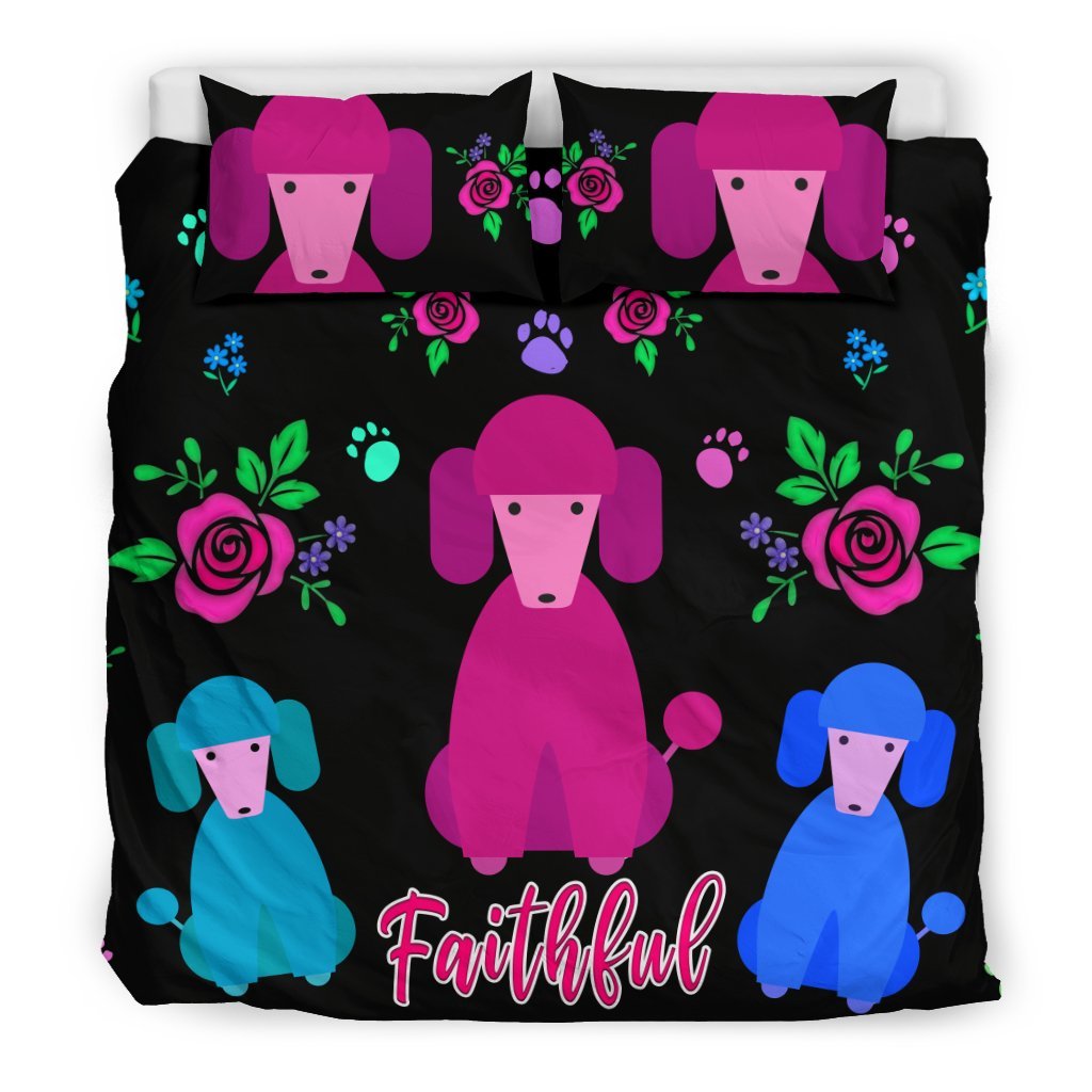 Faithful Poodles Cute Dog Poodle Dogs3D Customized Duvet Cover Bedding Sets