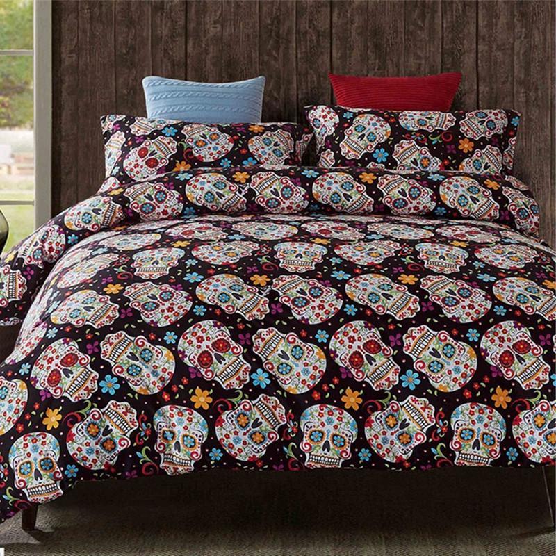 Fashionkull 3d Cool Unique Rosekull Print et for king queenize 3D Customized Duvet Cover Bedding Sets