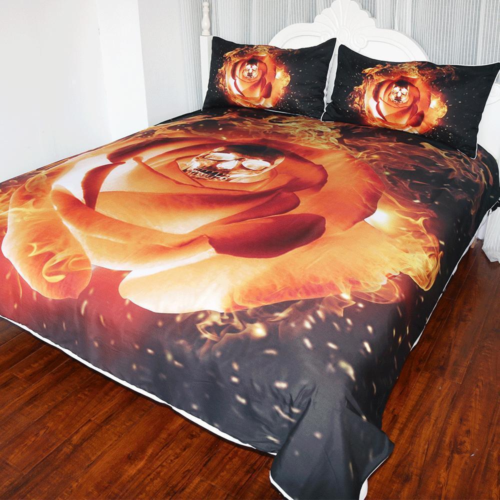 Fiery kull Rose P als ART HOP 3D Customized Duvet Cover Bedding Sets