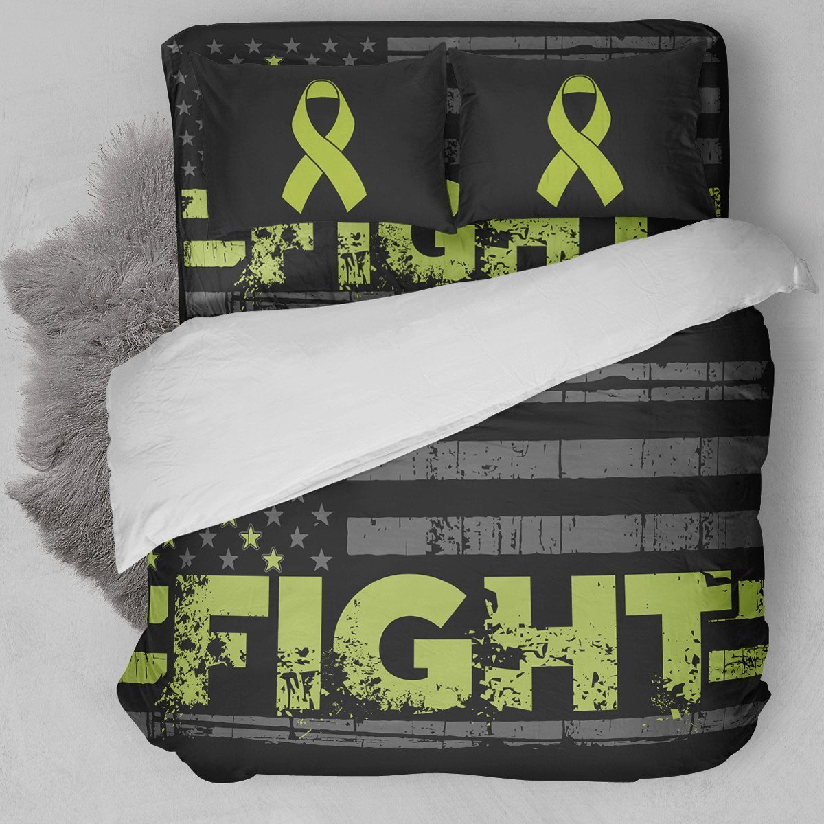 Fight Lymphoma Cancer Bedding Set