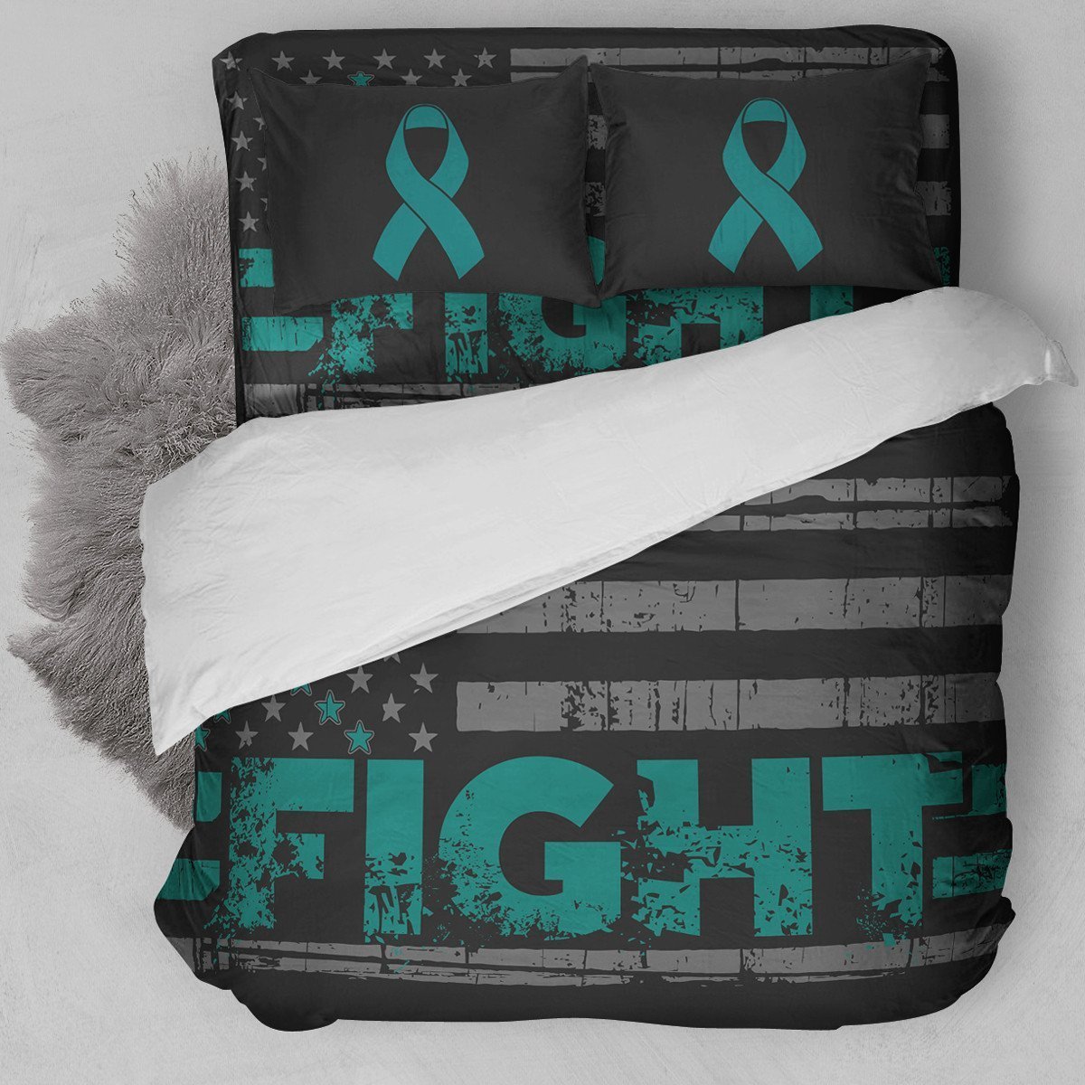 Fight Ovarian Cancer Bedding Set