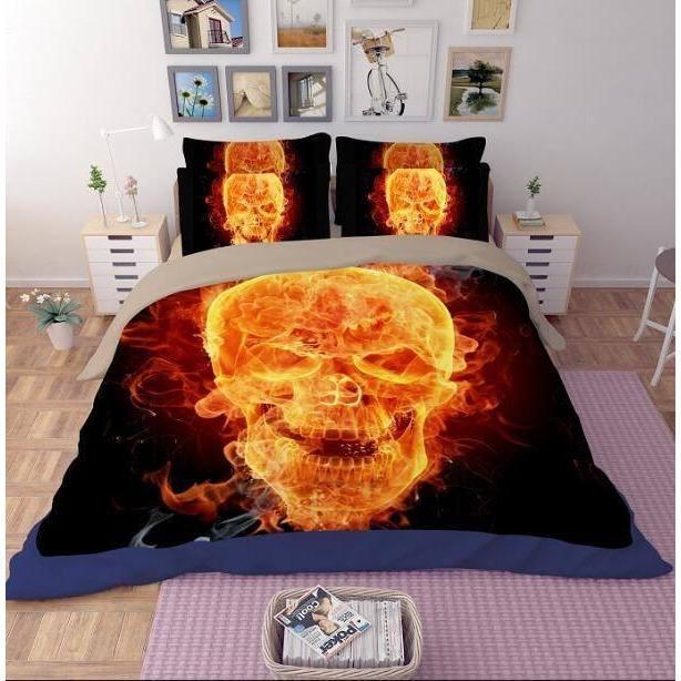 Fire Skull Bedding Set