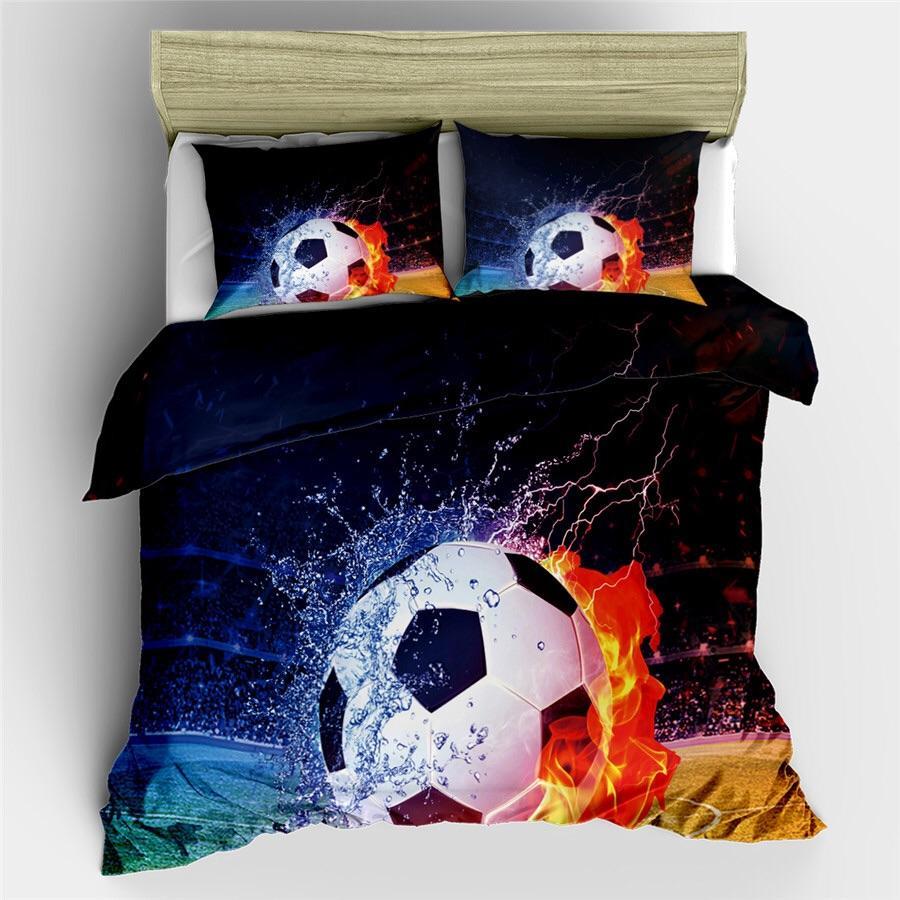Fire & Wateroccer Ball 3D Customized Duvet Cover Bedding Sets