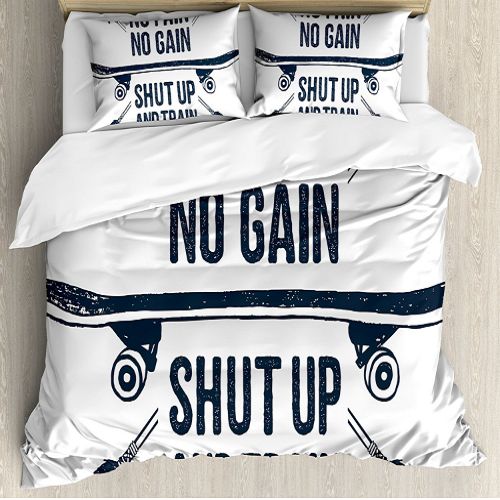 Fitness Skateboard Duvet Cover Set