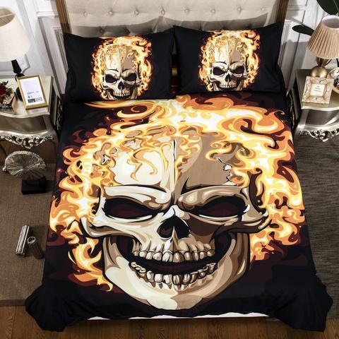 Flame kull Orange Fire Custom 3D Customized Duvet Cover Bedding Sets