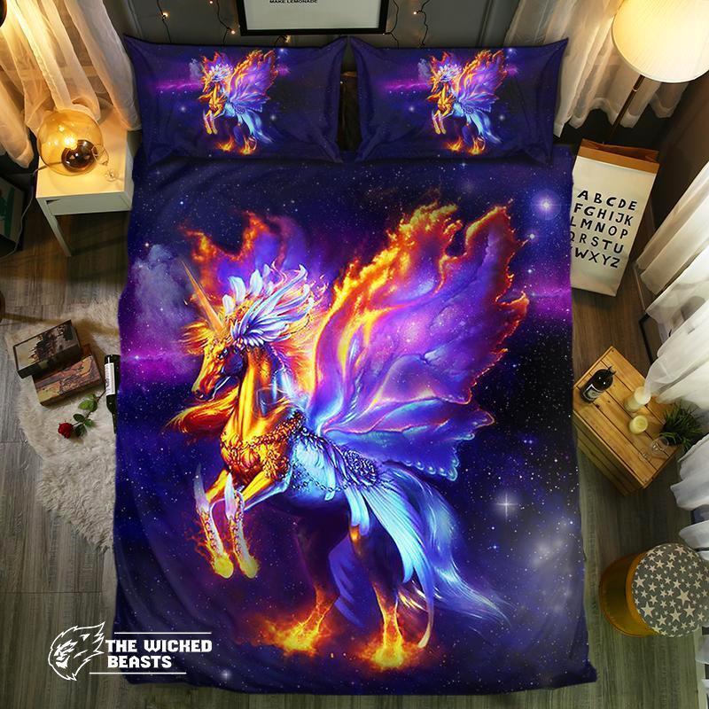 Flaming Unicorn3D Customized Duvet Cover Bedding Sets