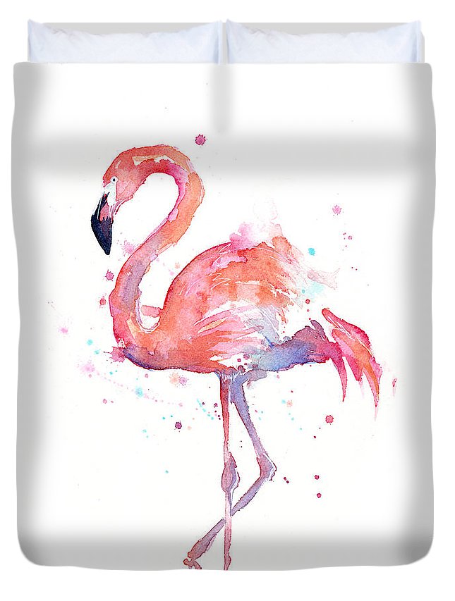 Flamingo Watercolor 3D Customized Duvet Cover Bedding Sets