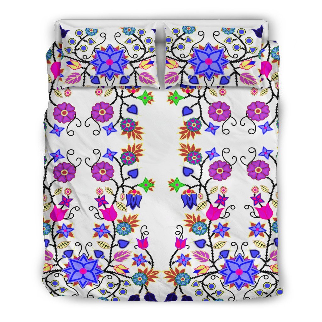 Floral Beadwork even Clans White 3D Customized Duvet Cover Bedding Sets