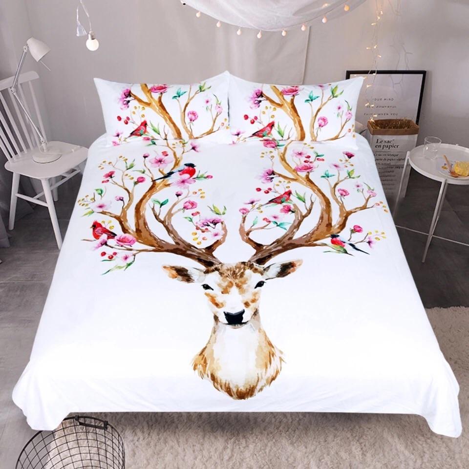 Floral Elk 3D Customized Duvet Cover Bedding Sets