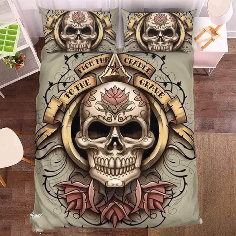 Floral Skull 1 3D Customized Duvet Cover Bedding Sets