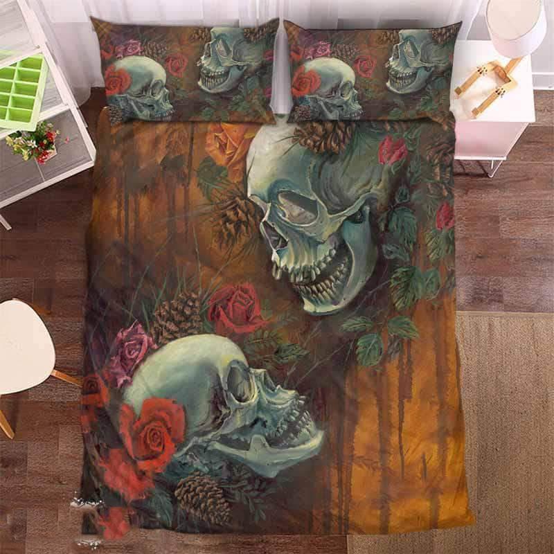 Floral Skull 2 3D Customized Duvet Cover Bedding Sets