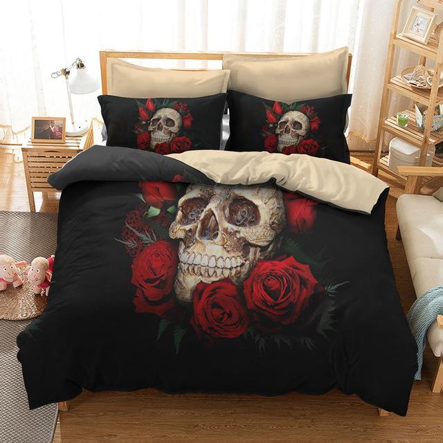 Flower &kull 3D Customized Duvet Cover Bedding Sets